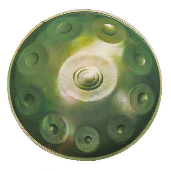 Handpan, gamme c# amara, celtic mineur, frequence 432hz, frequence 440hz, hang drum, vert